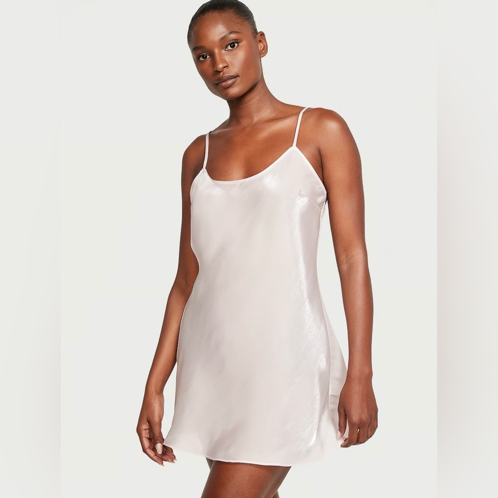 Victoria's Secret Purest Pink Organza Mini Slip Dress